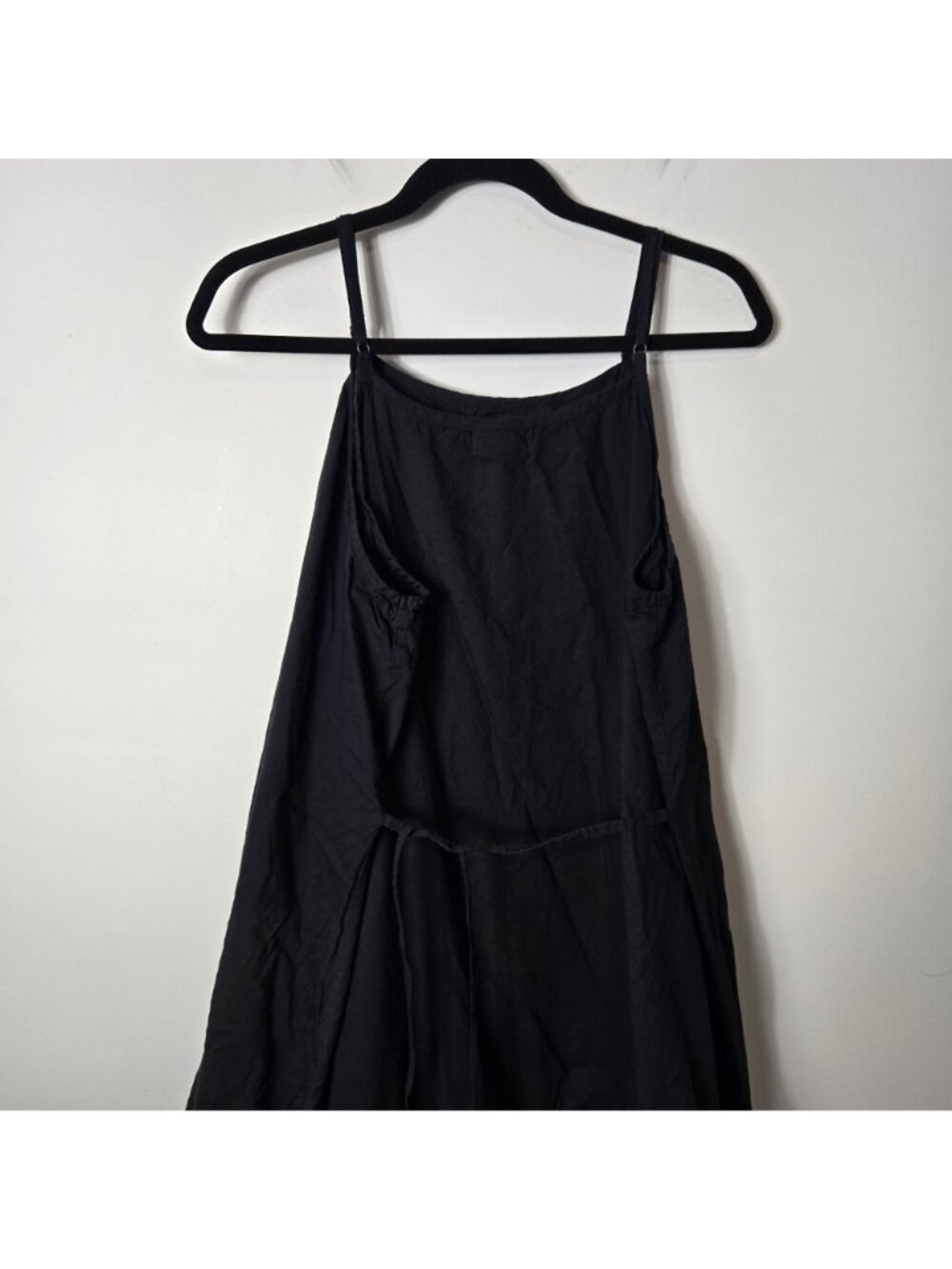 Krista Larson Black Balloon Midi Cami Slip Dress Spaghetti Strap FLAW - Picture 6 of 9